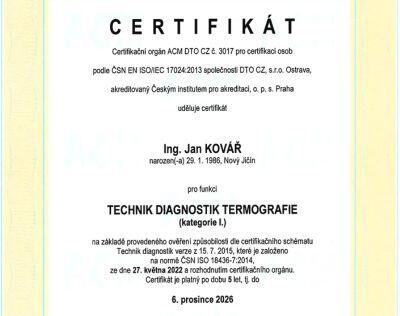 Školení - Přípravný kurz pro certifikaci v termografii